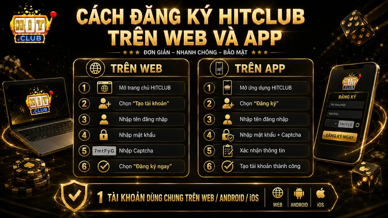 Cách đăng ký tài khoản HITCLUB trên trình duyệt Android và iOS